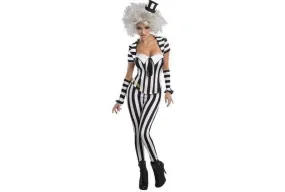 Beetlejuice Striped Corset Costume Set for Adults