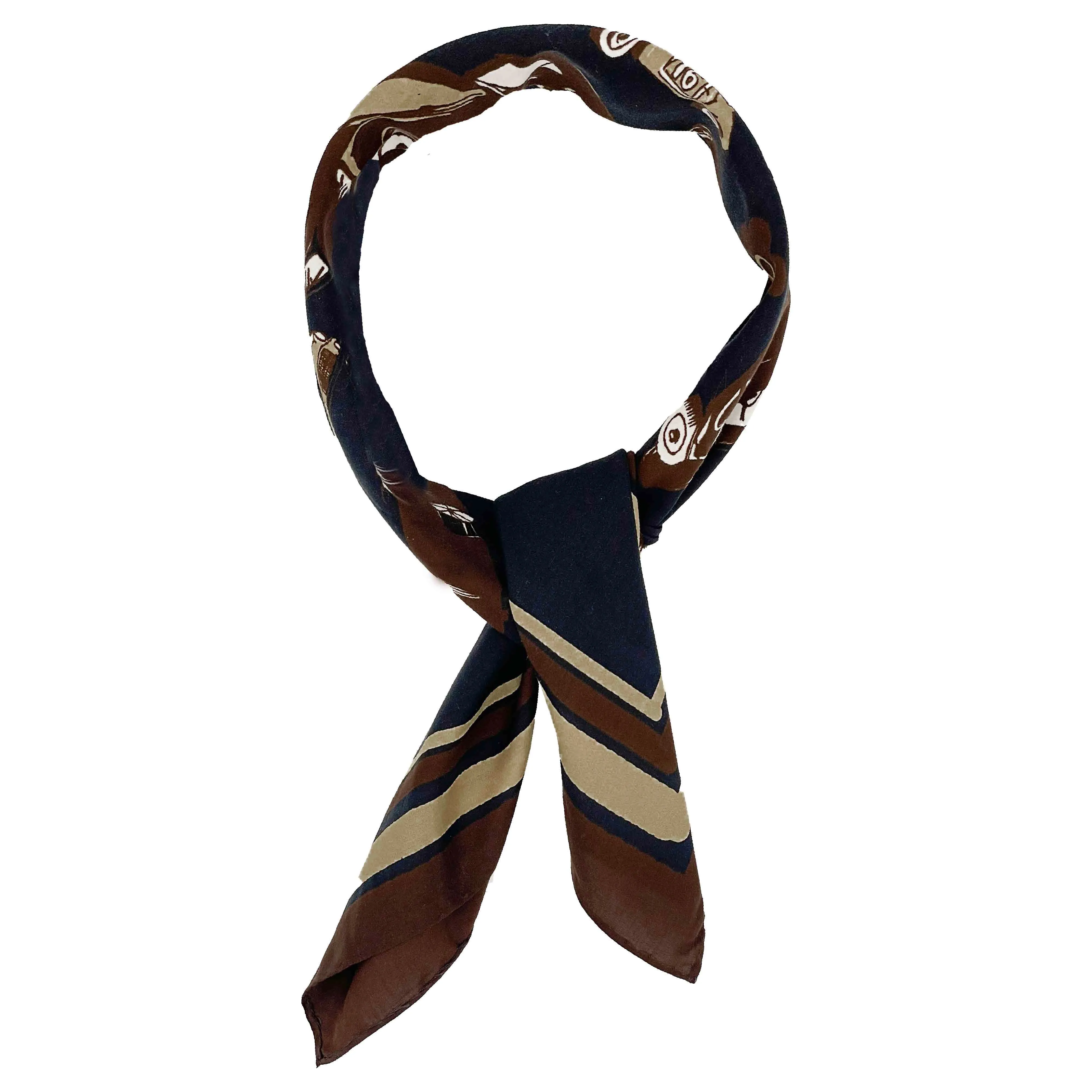 Black vintage car design silk scarf 60