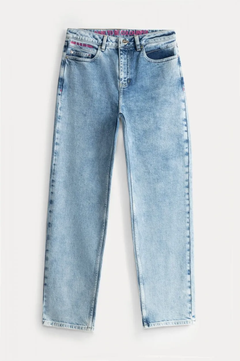 JEANS - Eline Straight Mid Bleu