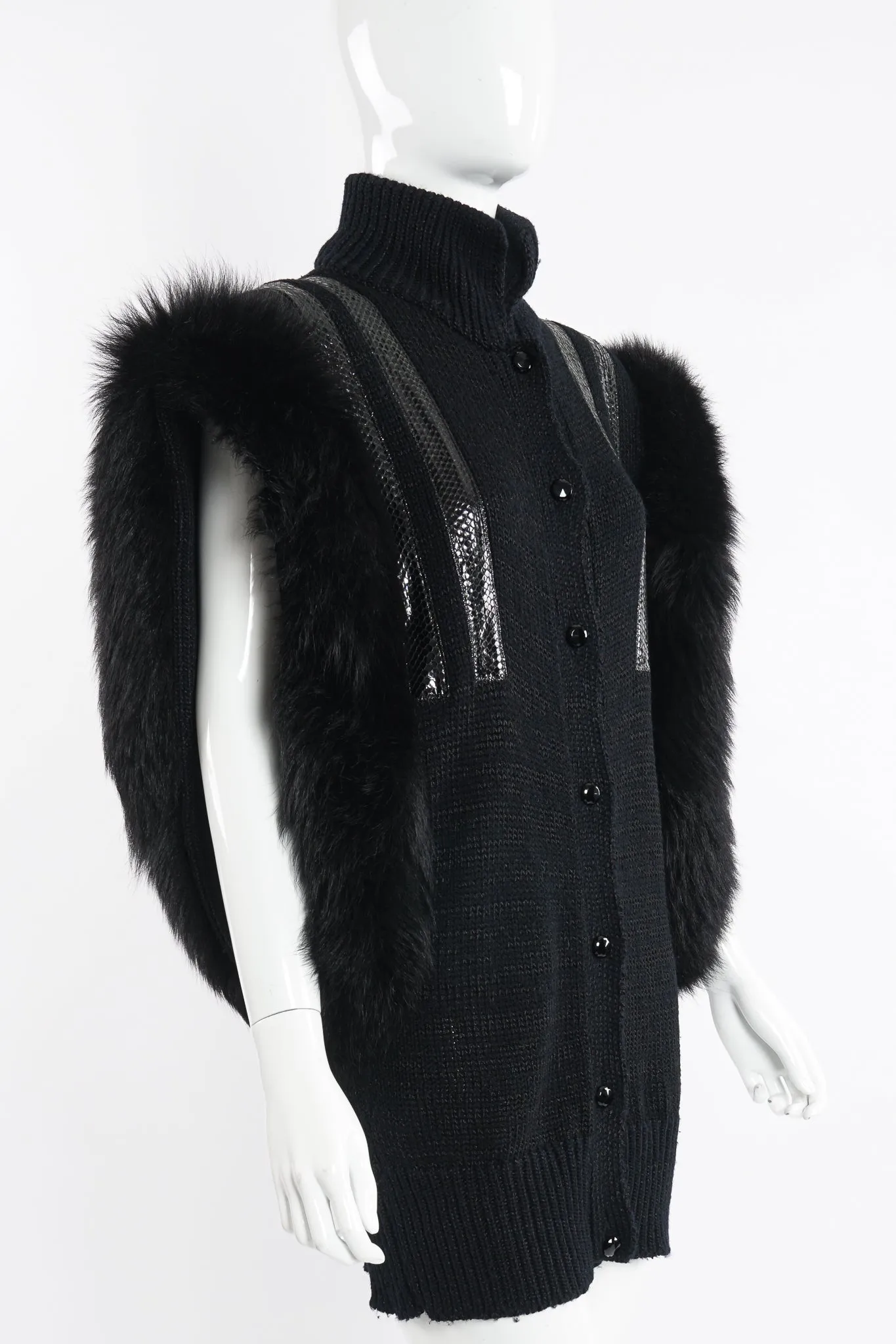 Long Fur Trim Vest