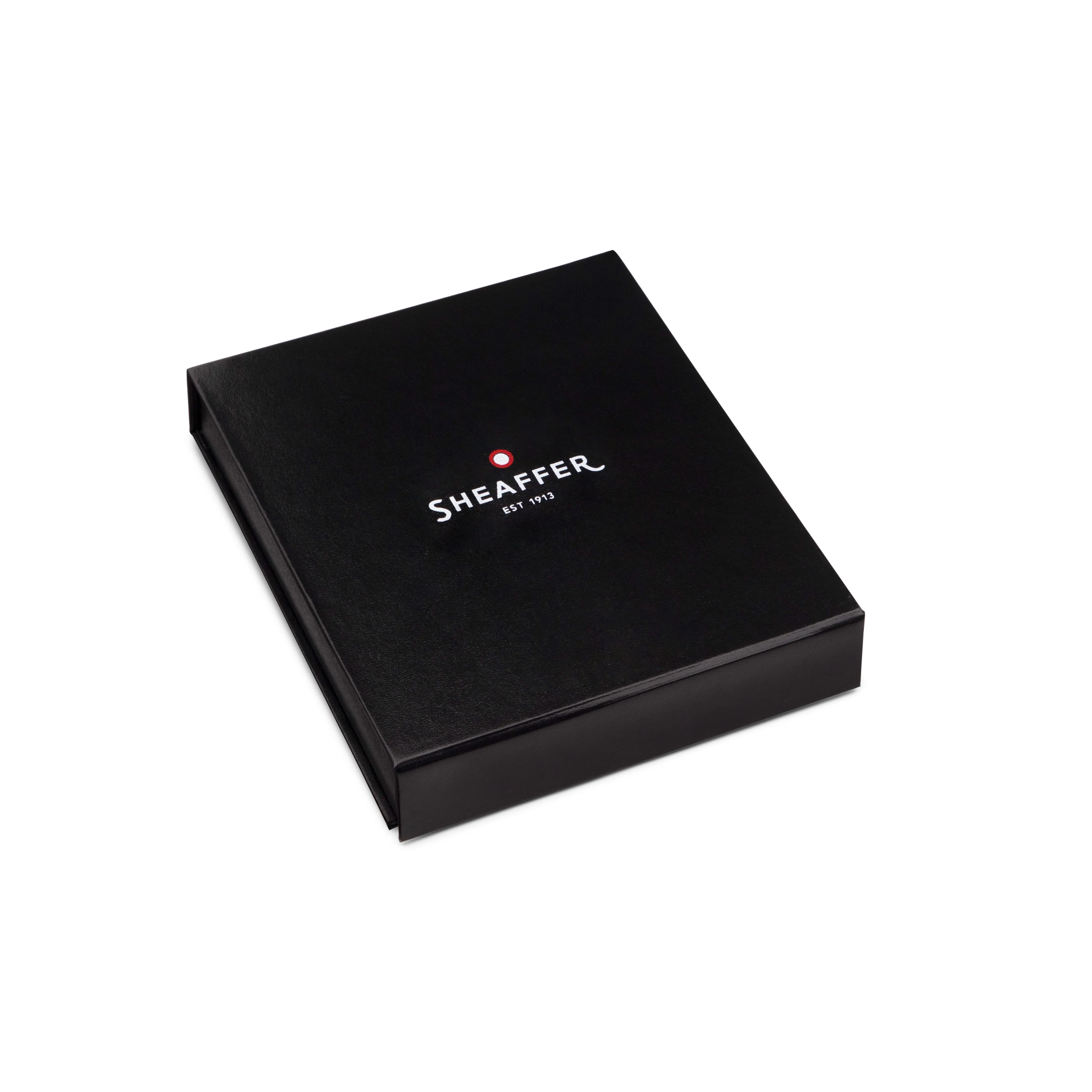 Sheaffer Gift Set ft. Glossy Black 300 Ballpoint Pen with Gold Trims and Credit Card Holder