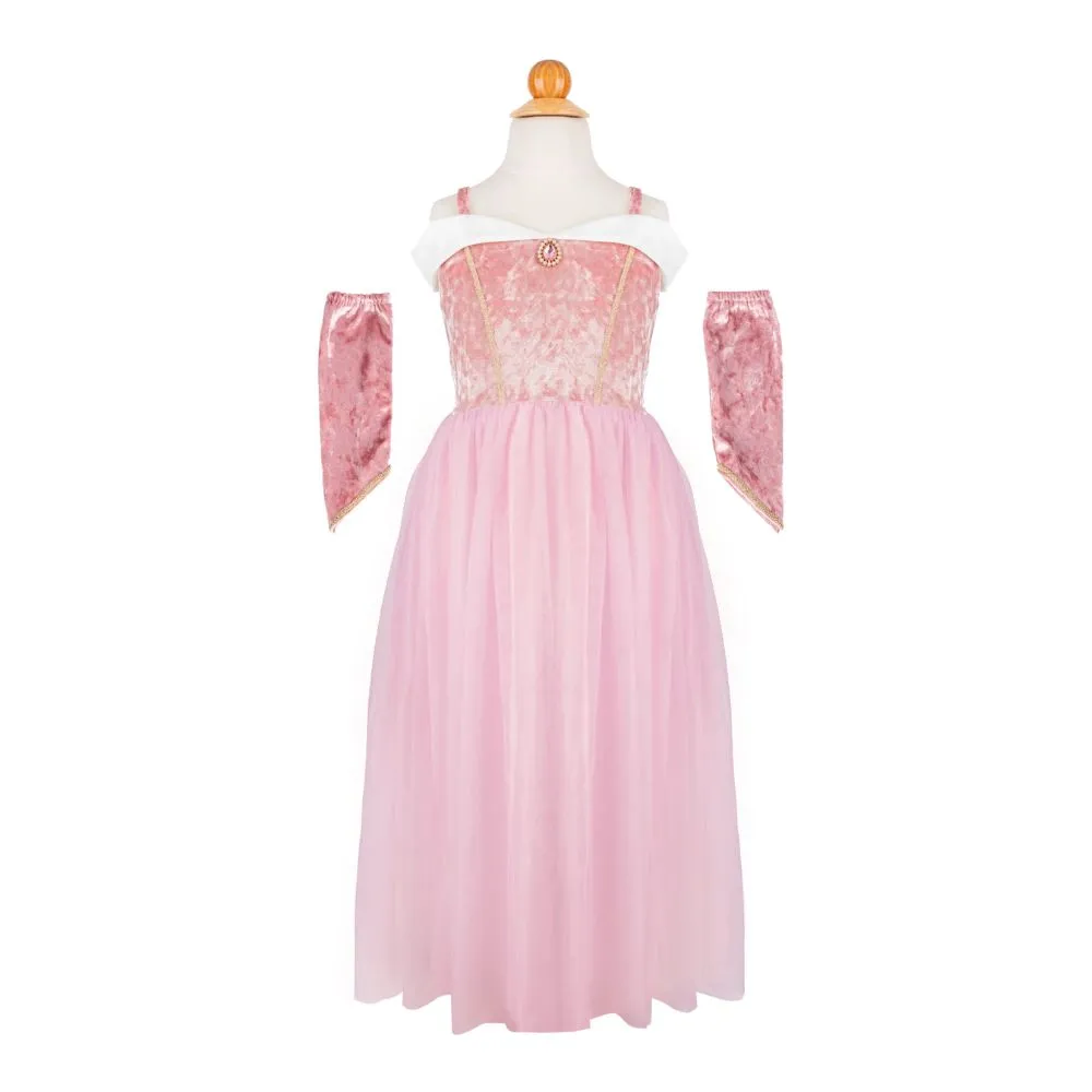 Velvety Soft Sleeping Sweetheart Princess Gown with Arm Warmers, Size 5-6