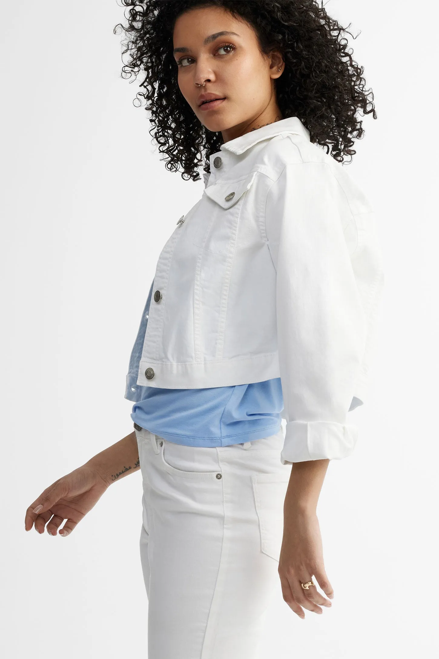 Veste écourtée en jeans - Femme