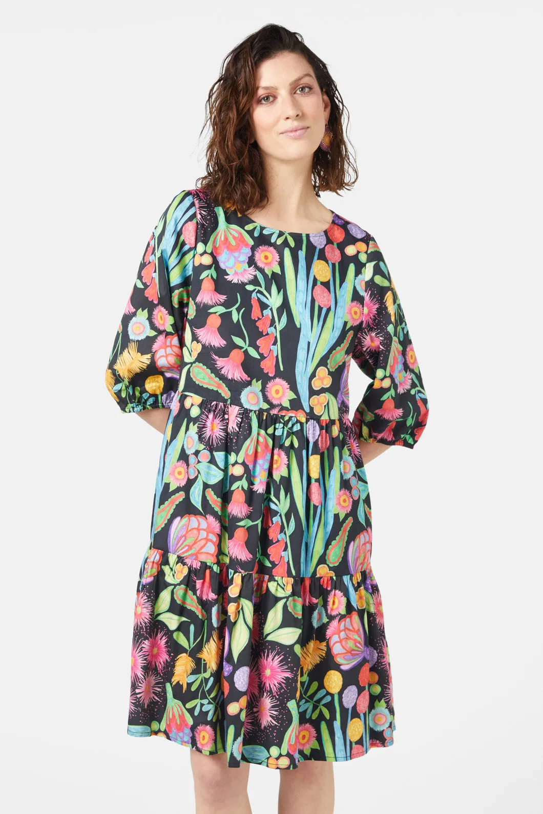 Winter Waratah Smock Dress