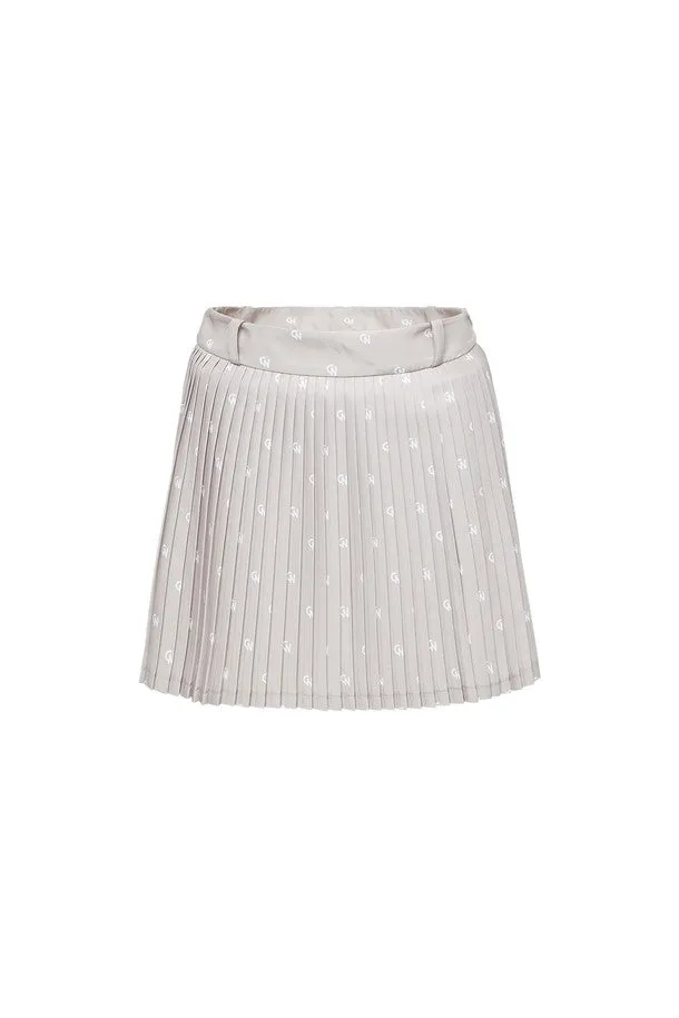 WOMEN CN PLEATED-SKIRT (WHITE/BEIGE/BLACK)