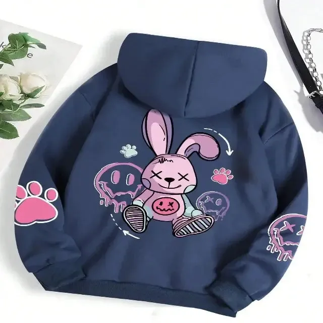 Women's fashion hoodie in the hip-hop style